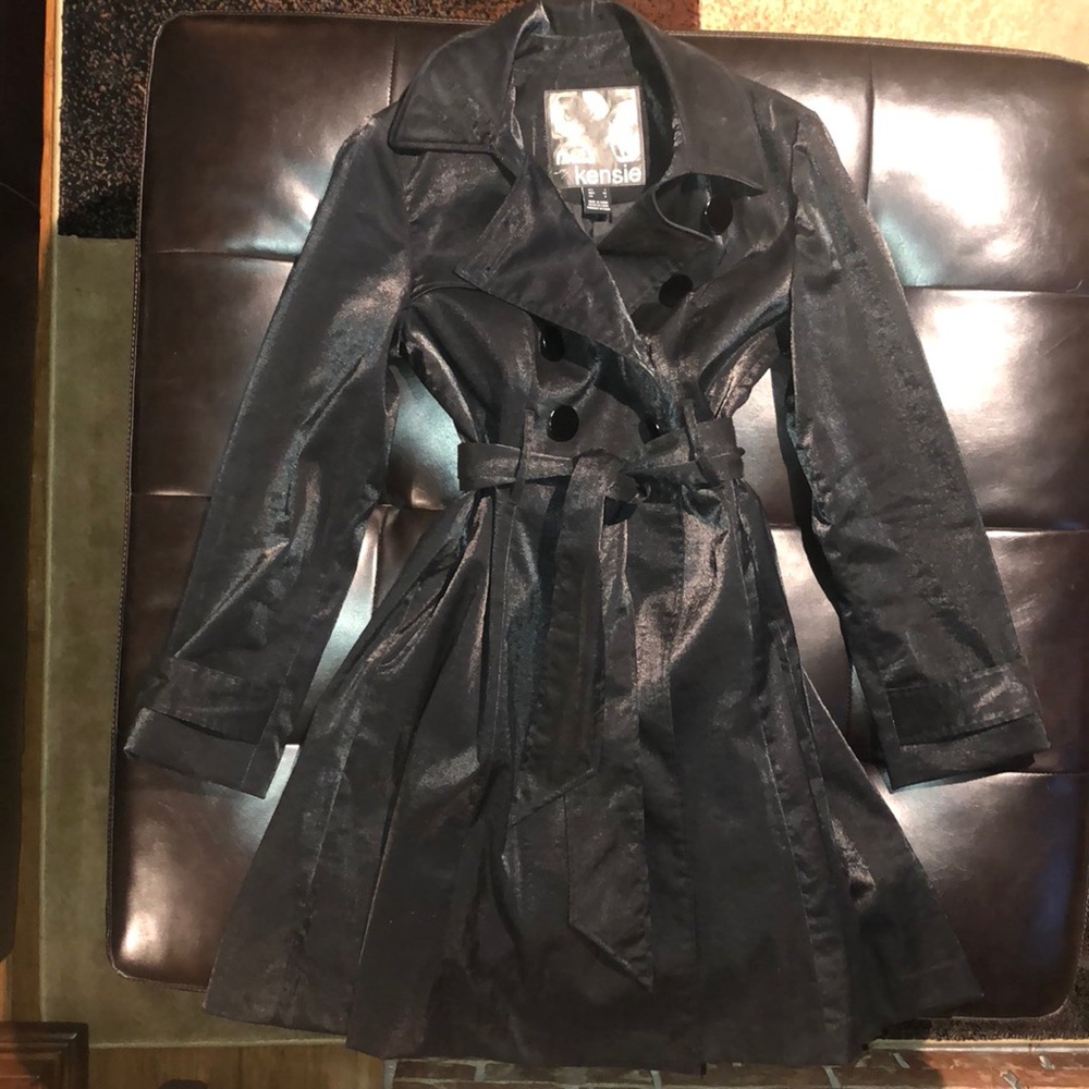 Metallic black peacoat
